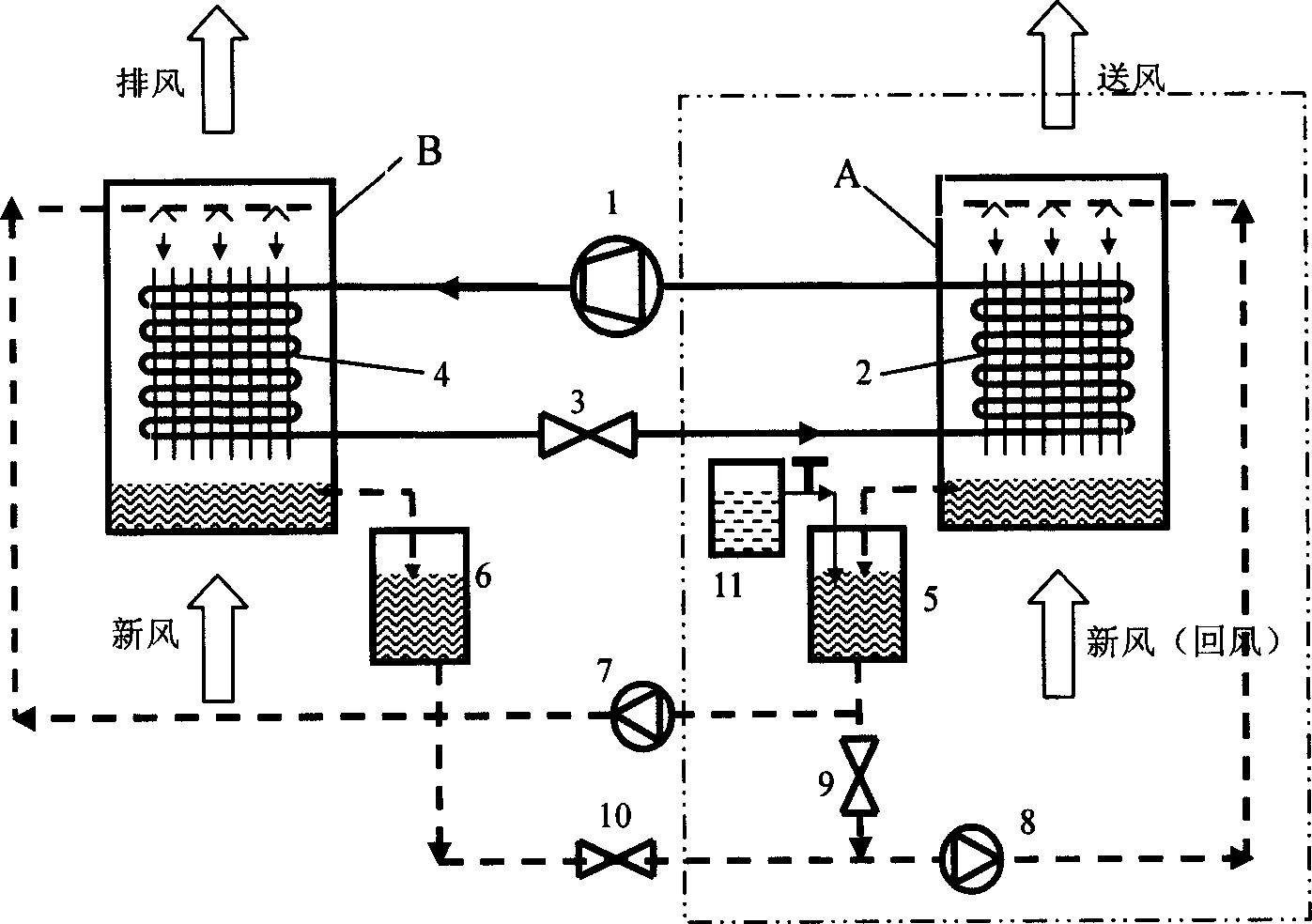 Temp and moisture independent control type air-conditioning system using solution as auxiliary working substance