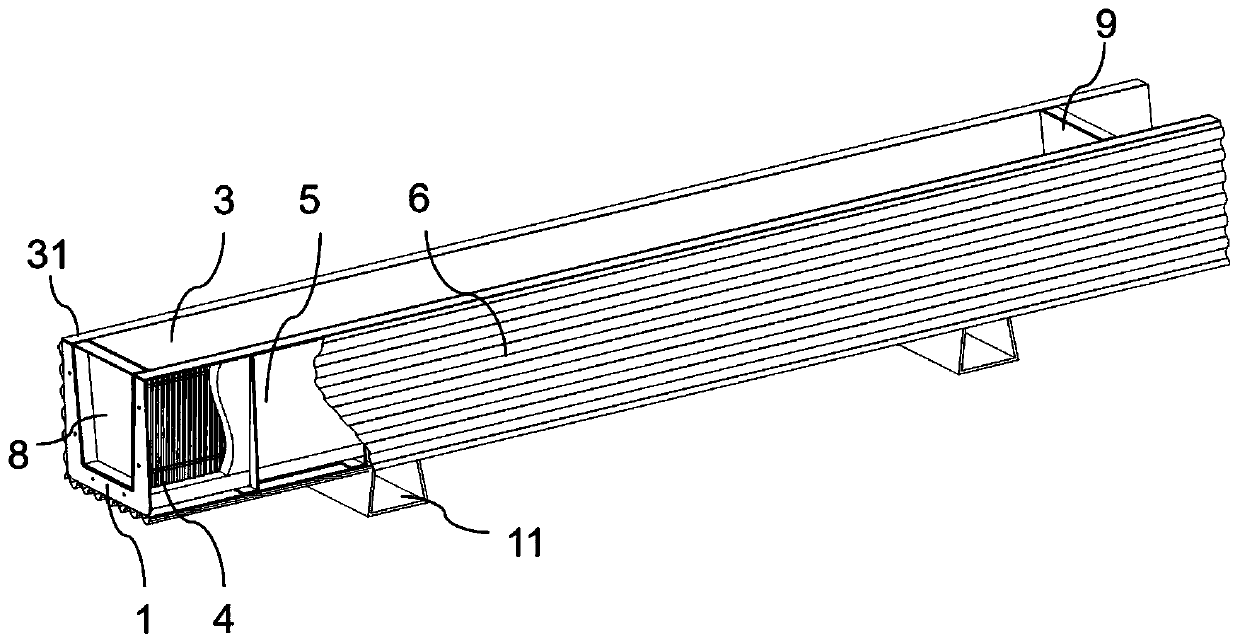 Electric heating film maintaining trapezoidal beam film