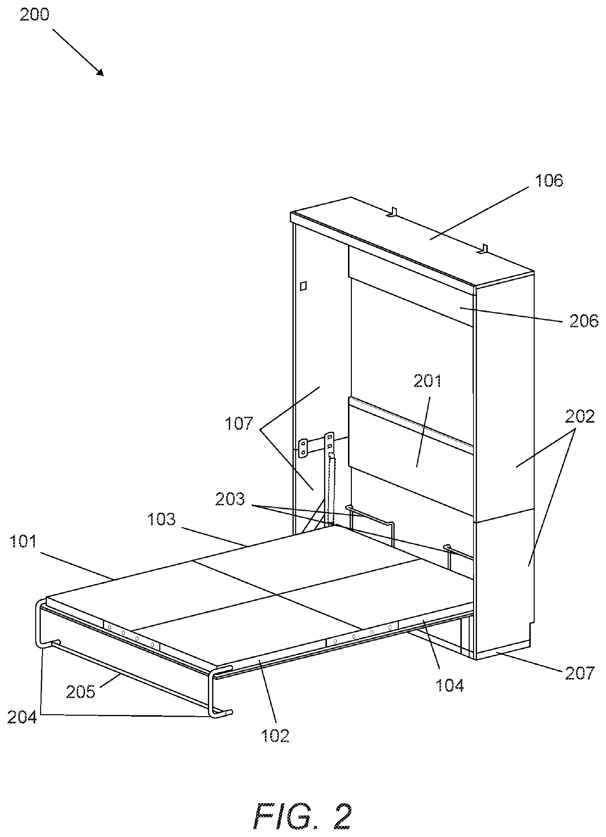 Containerized foldout bed