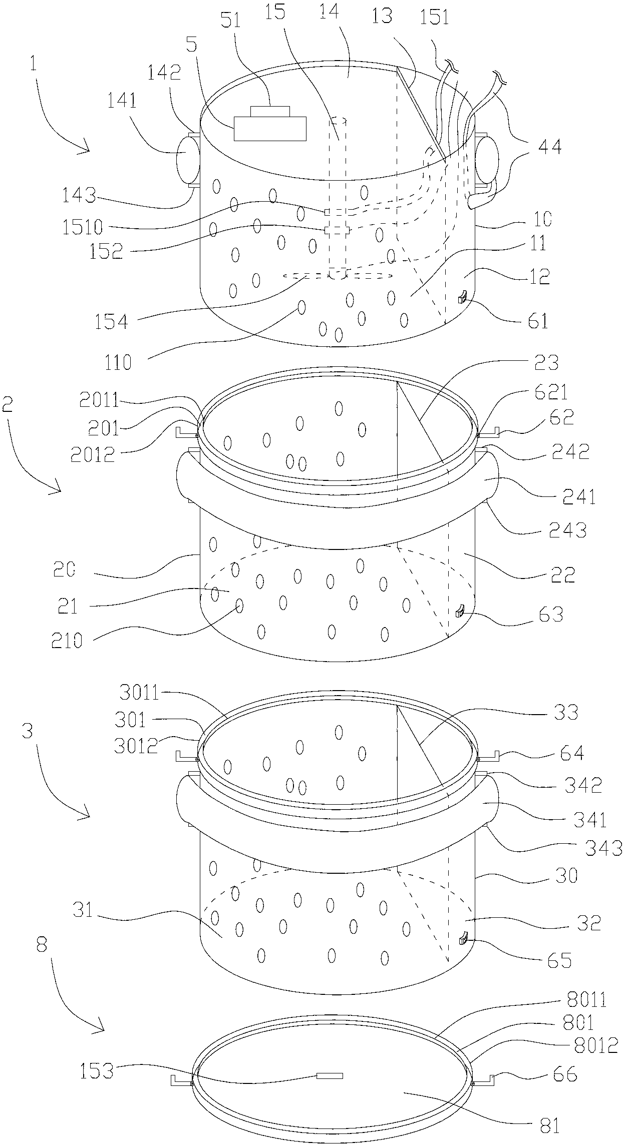 Collection device of greenhouse gases at different depths of soil section