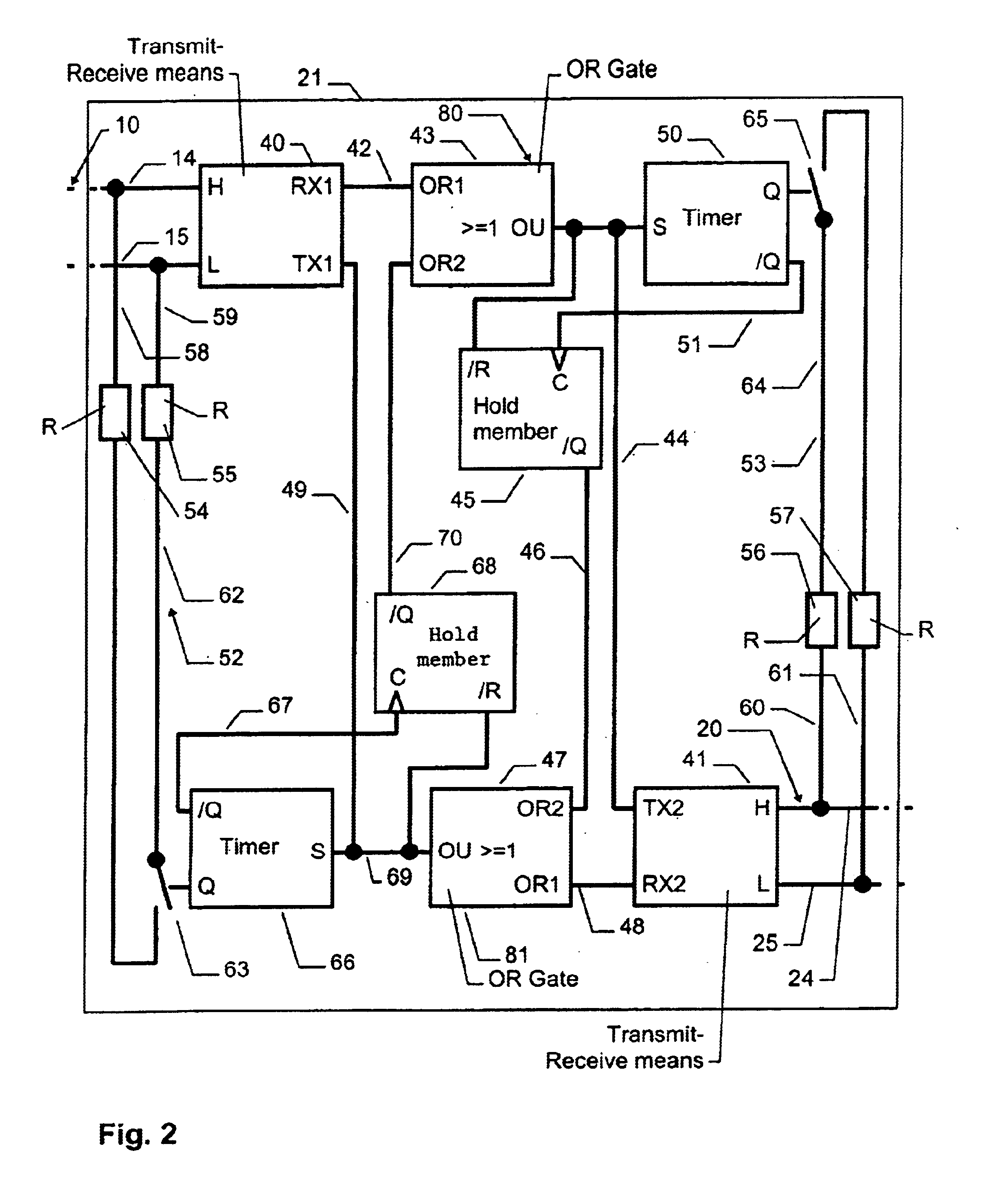 Bus repeater for coupling a first and second bus