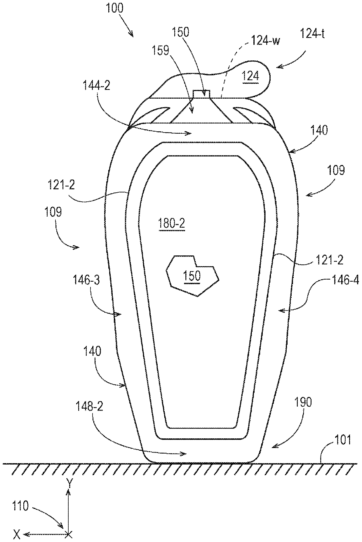 Flexible container with ventilation structure