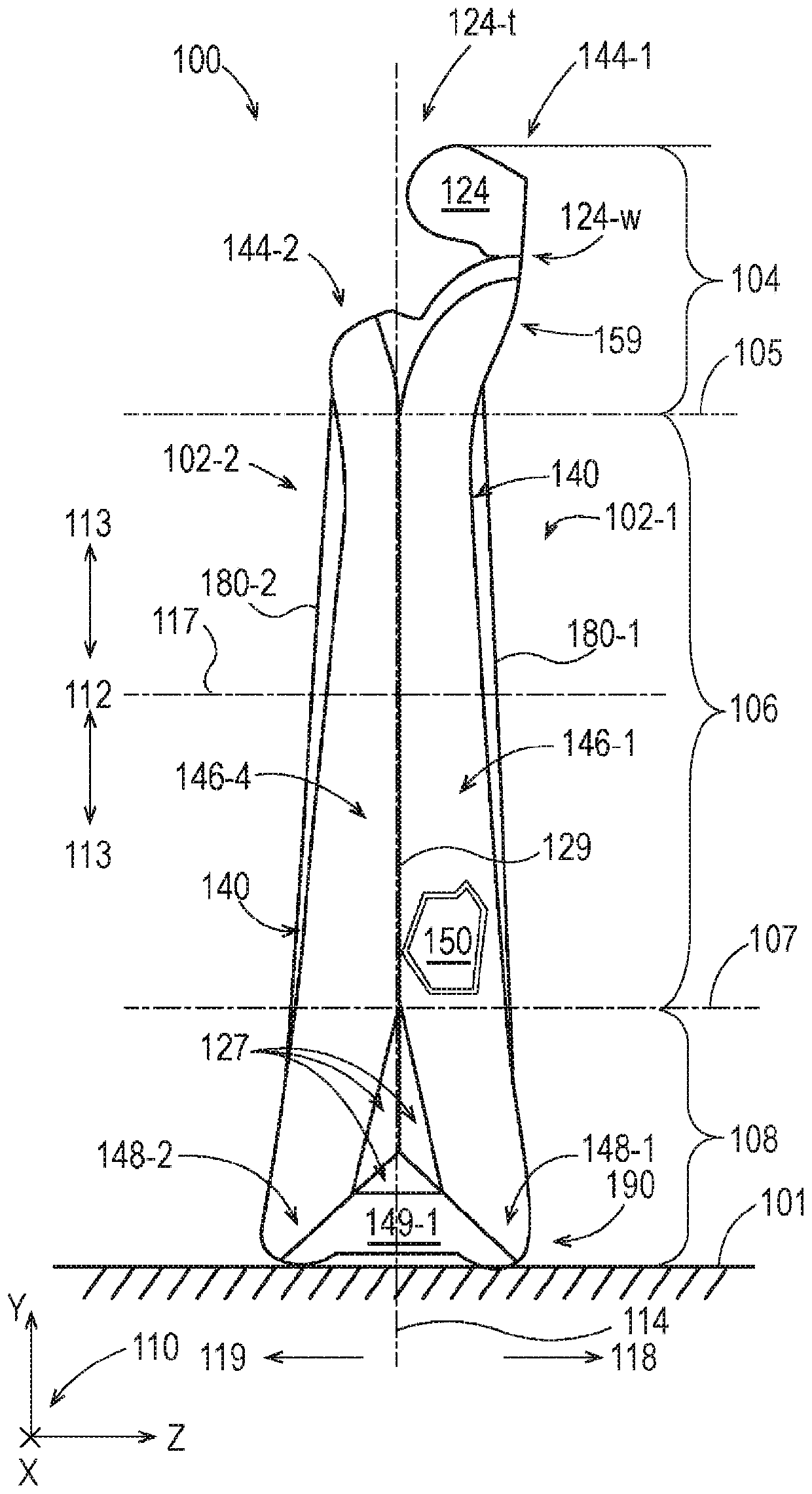 Flexible container with ventilation structure