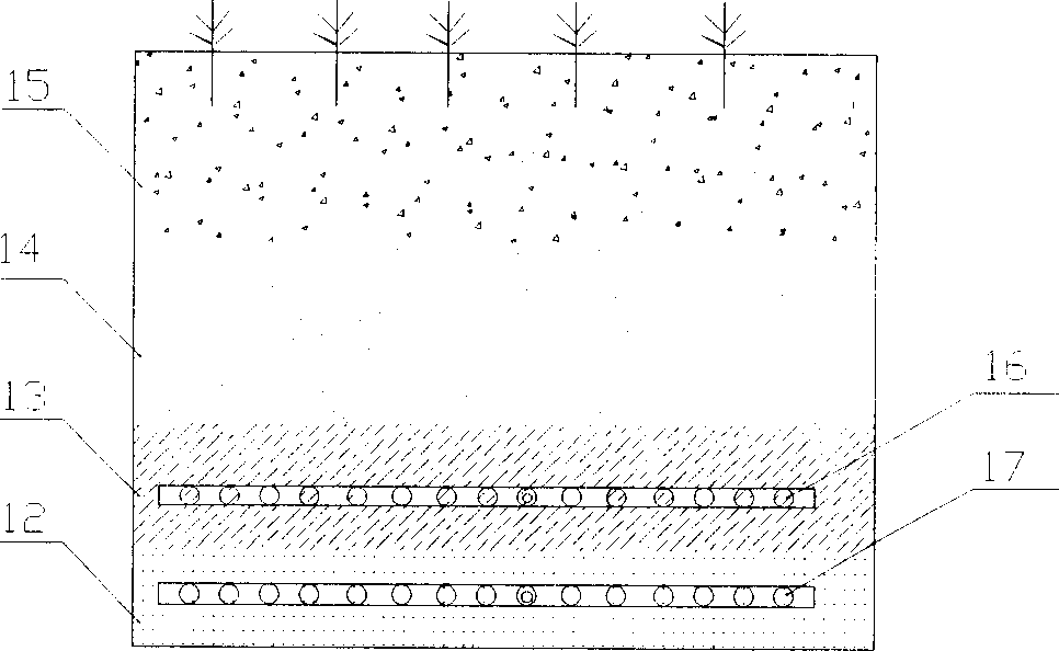 Artificial ecological waste water treating device