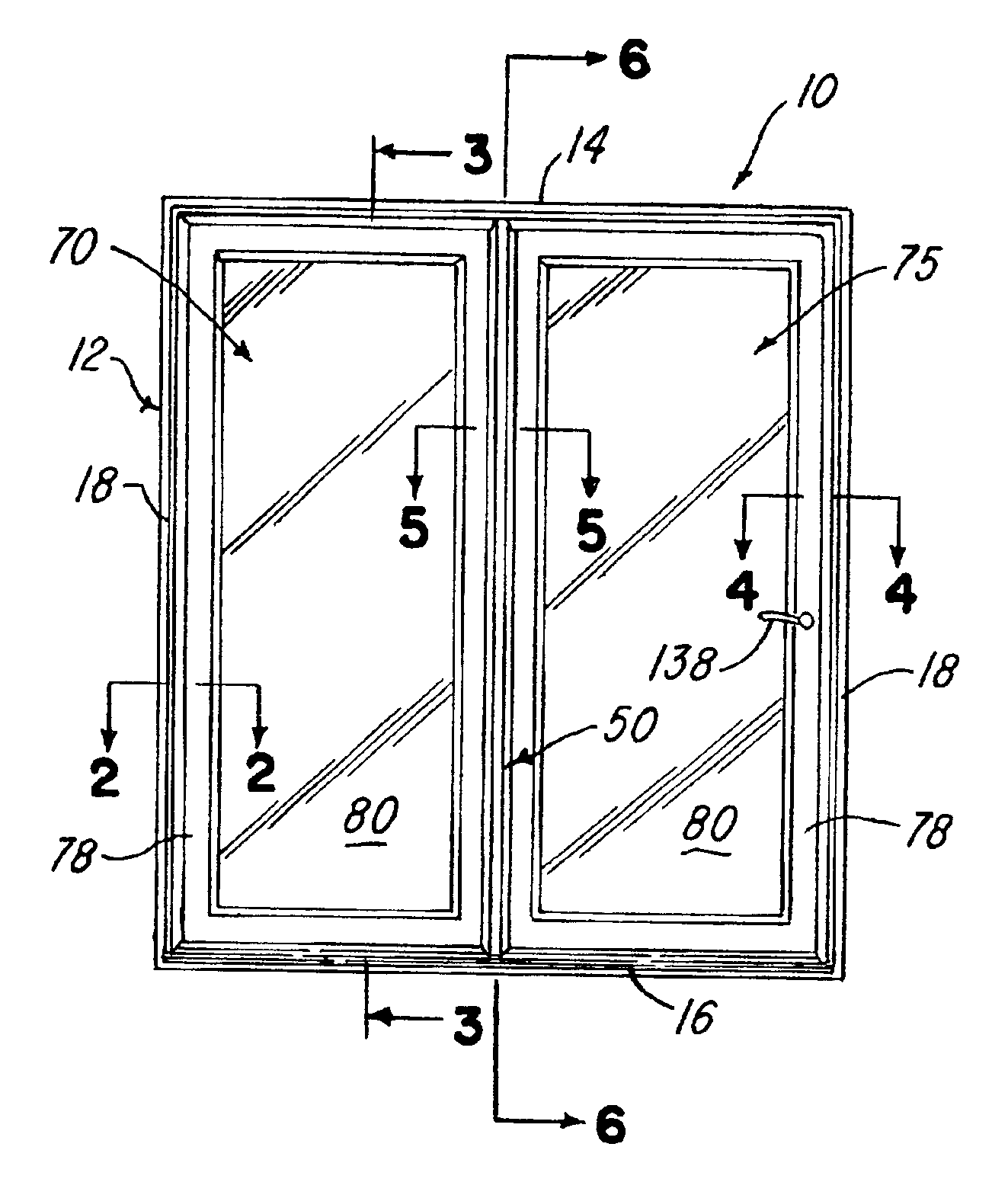 Patio door assembly with extruded plastics components