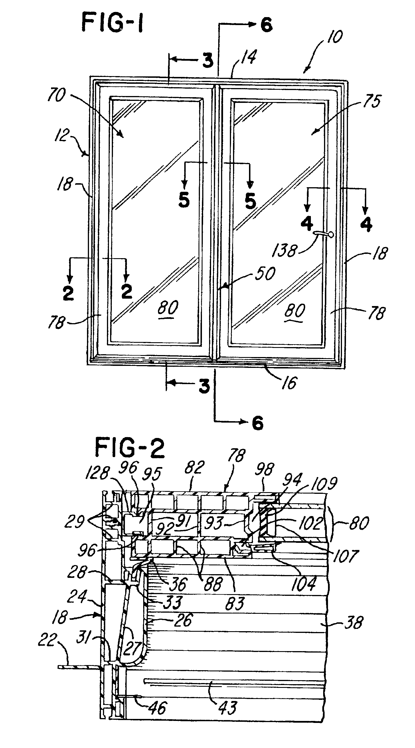 Patio door assembly with extruded plastics components