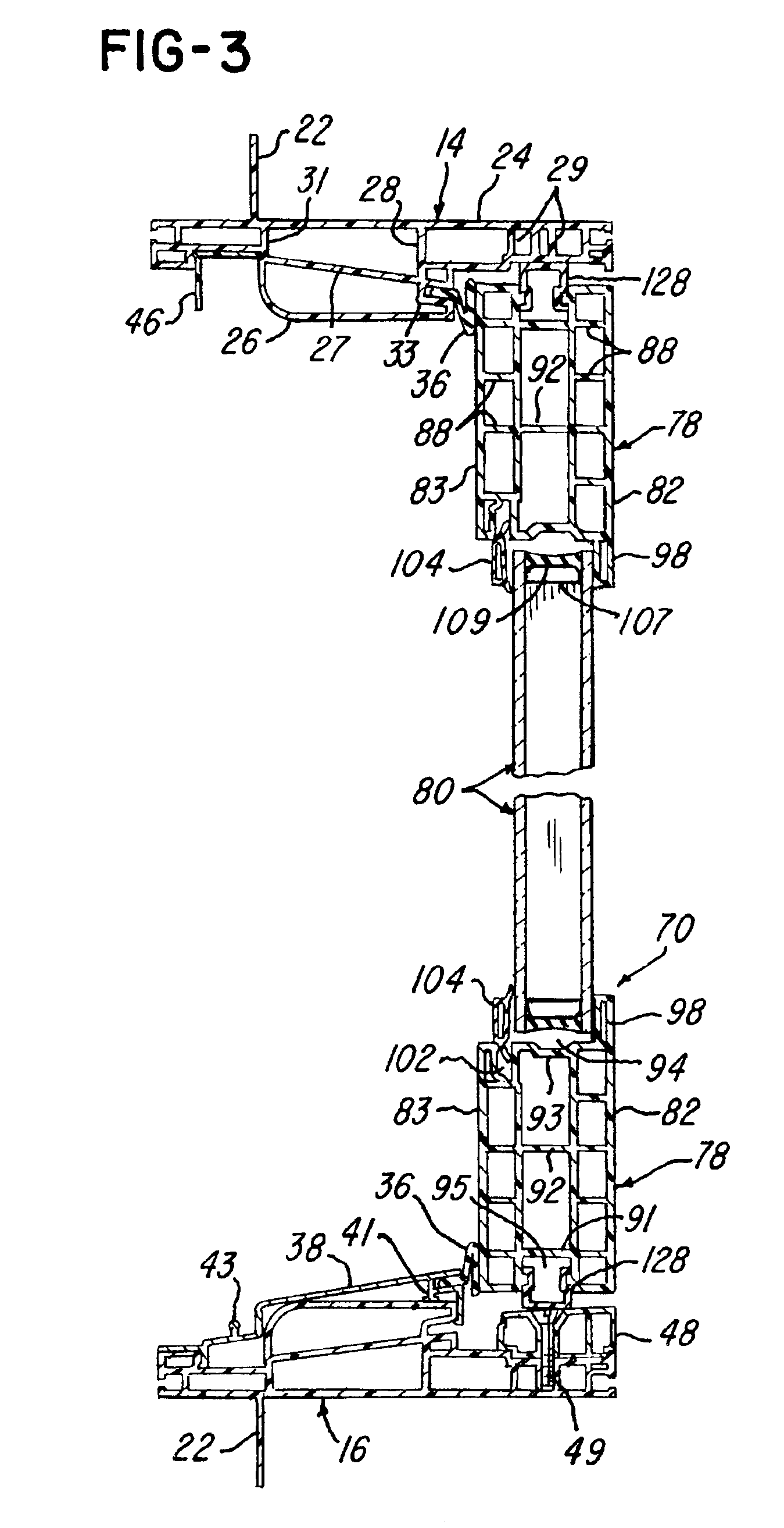 Patio door assembly with extruded plastics components