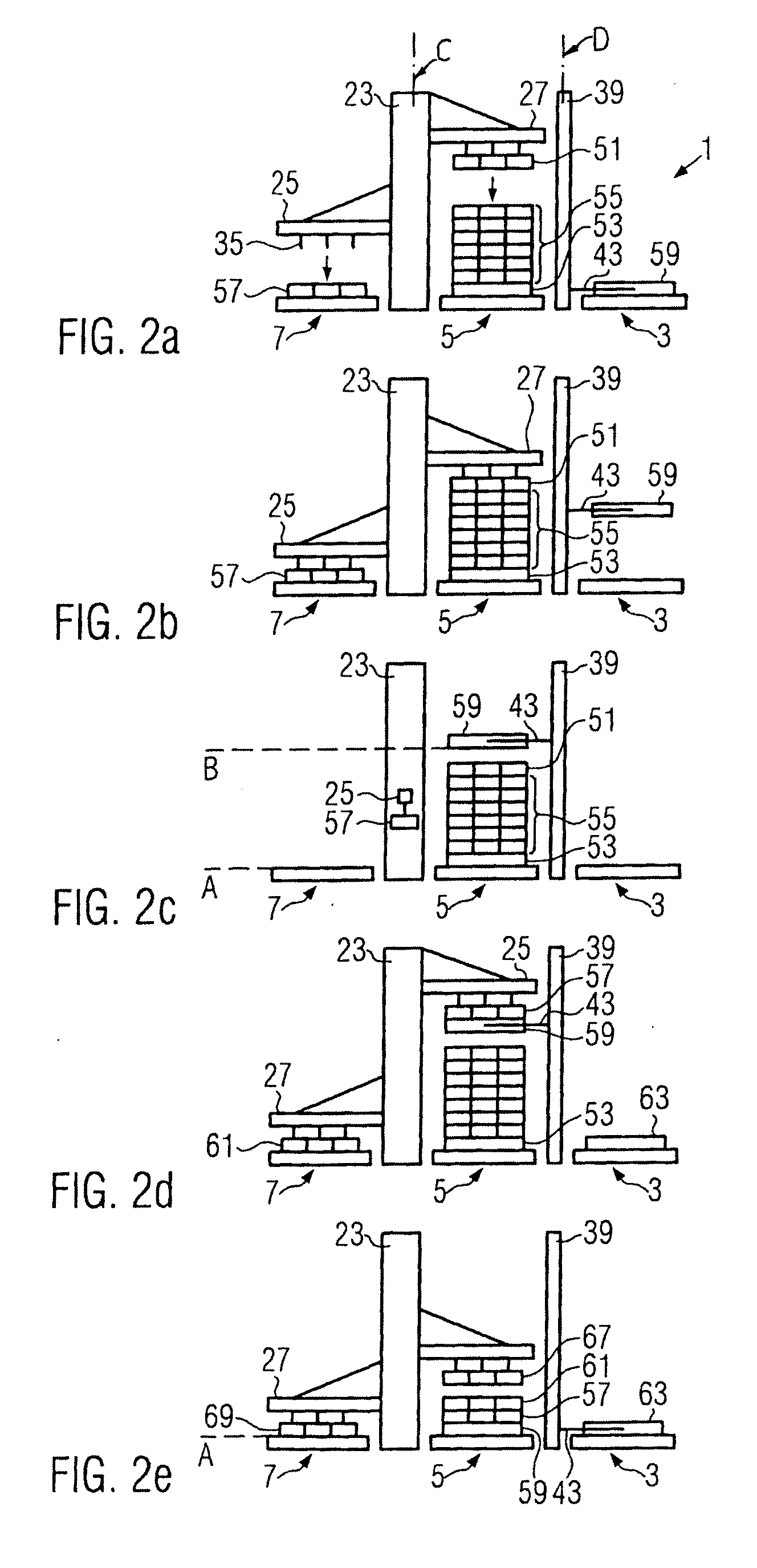 Method for loading and unloading a pallet and corresponding palletizer