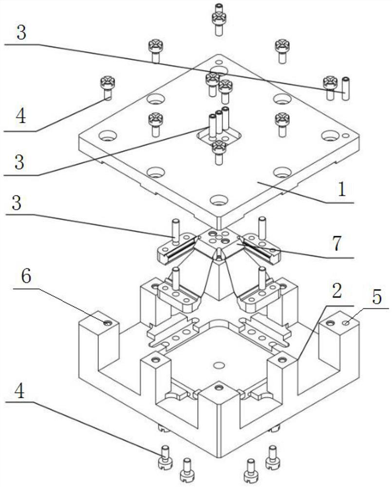 Precise linear cutting clamping device for titanium alloy weak-rigidity piece and working method of precise linear cutting clamping device