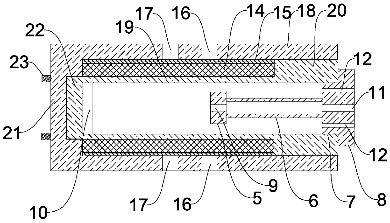 Heating target device for light-gas gun loading experiment and using method of heating target device