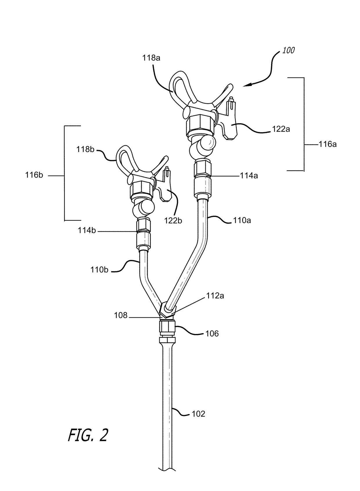 Dual-headed paint spray wand