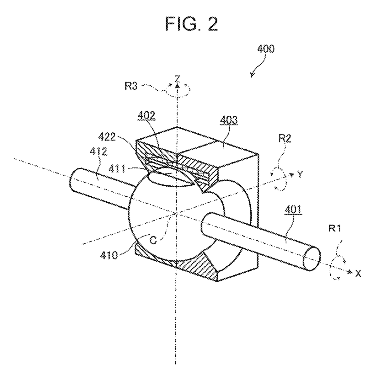 Spherical bearing device and switch