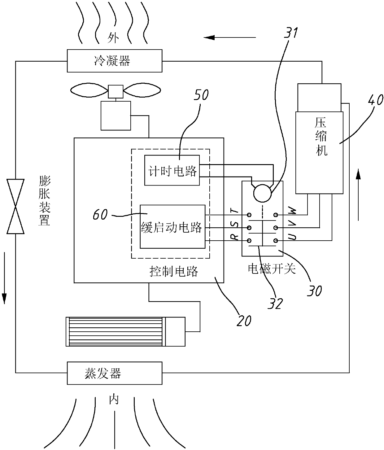 Special refrigeration control device for air conditioner