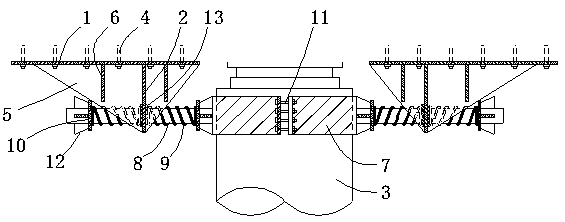 An anti-deviation device and anti-deviation method for a column-pier bridge