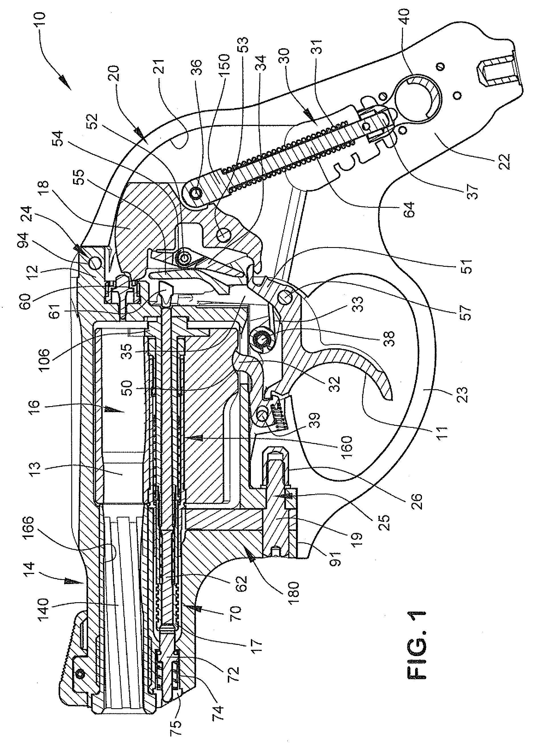 Light weight firing control housing for revolver