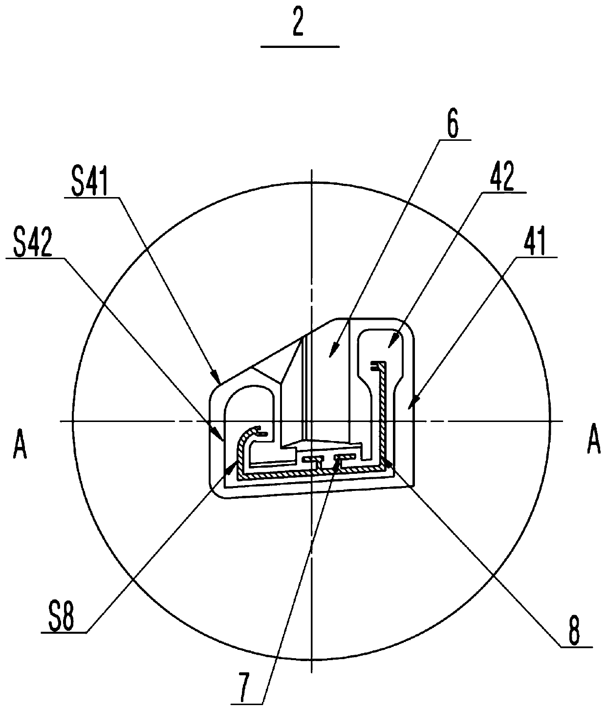 Sectional material self-bending forming extrusion die