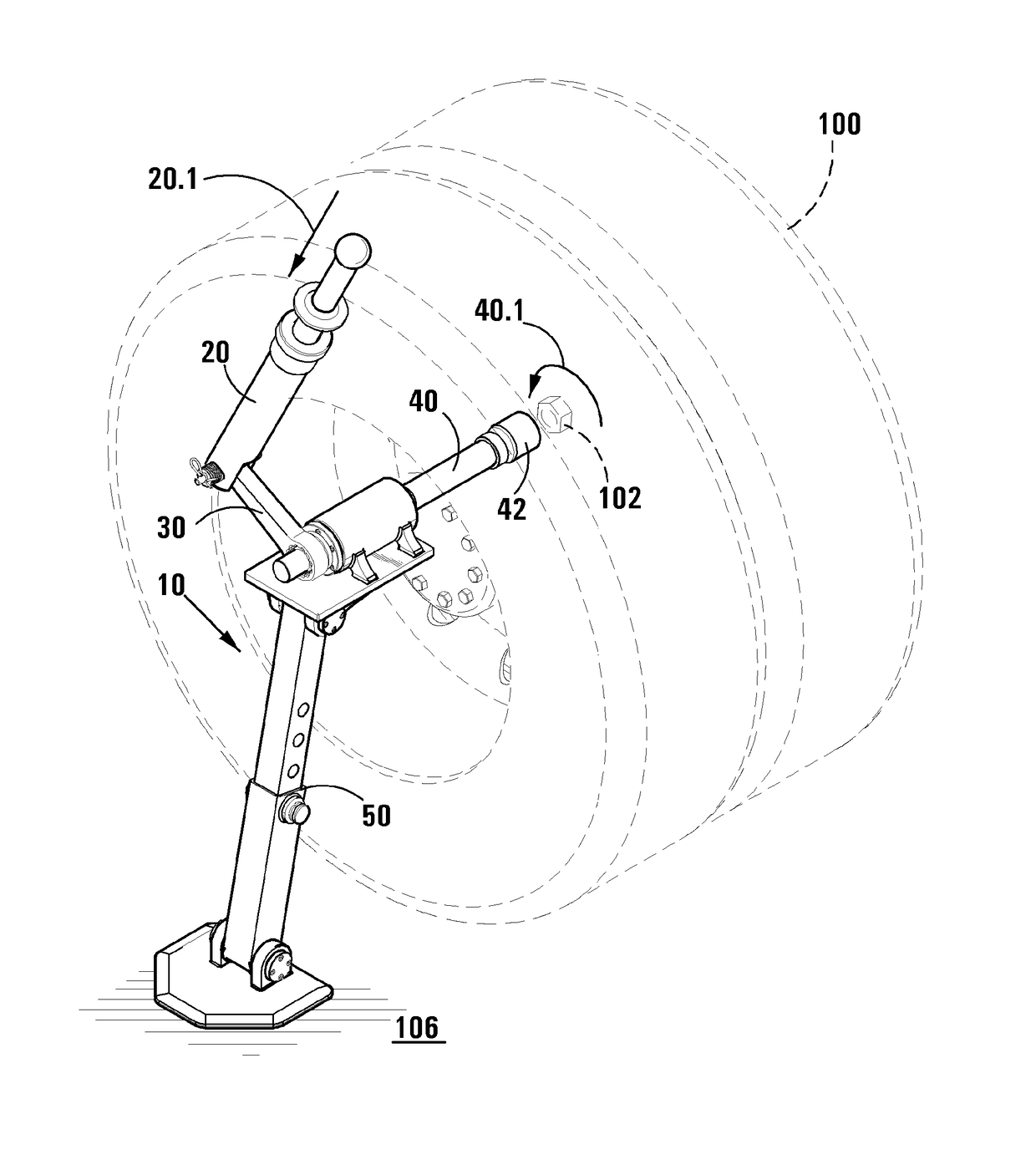 Assembly for loosening or tightening mechanical nuts (esp. wheel nuts)