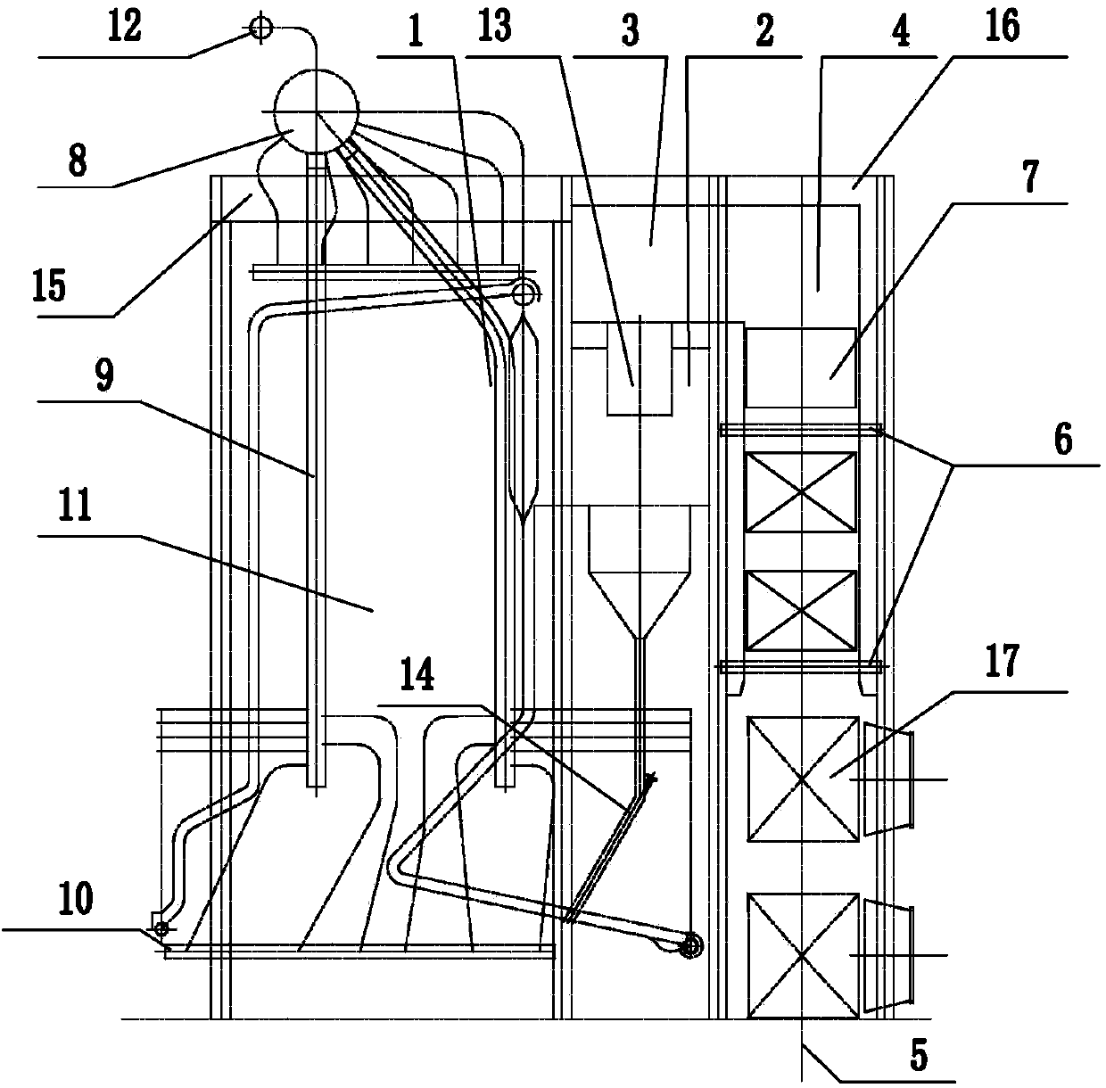 Natural circulation type hot water boiler structure