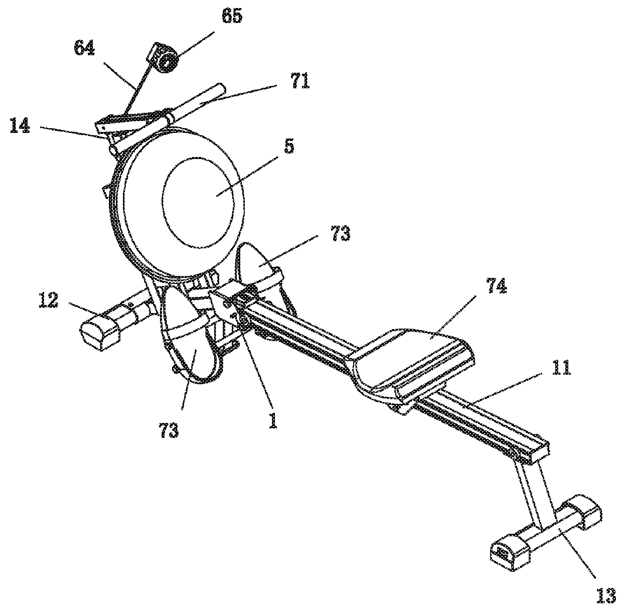 Magnetic control water resistance rowing machine