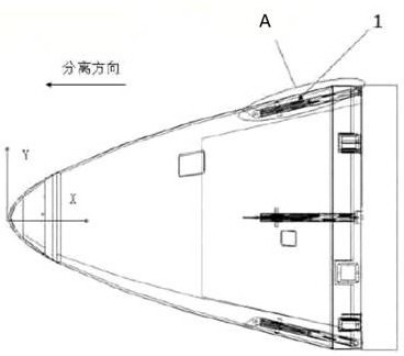 Fairing inclined pushing axial separation device