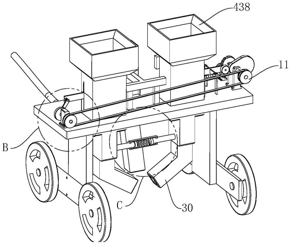 Seeding device with precise fertilizer mixing and applying functions