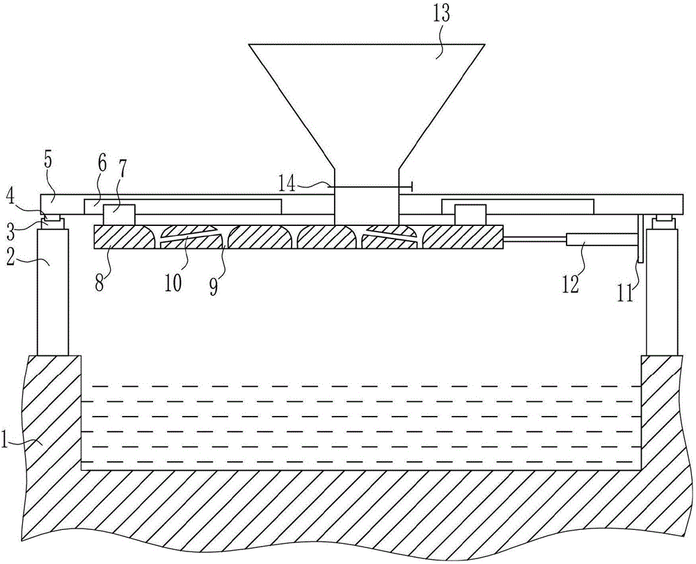 Ferric chloride coagulating agent uniform sprinkling device for sedimentation tank