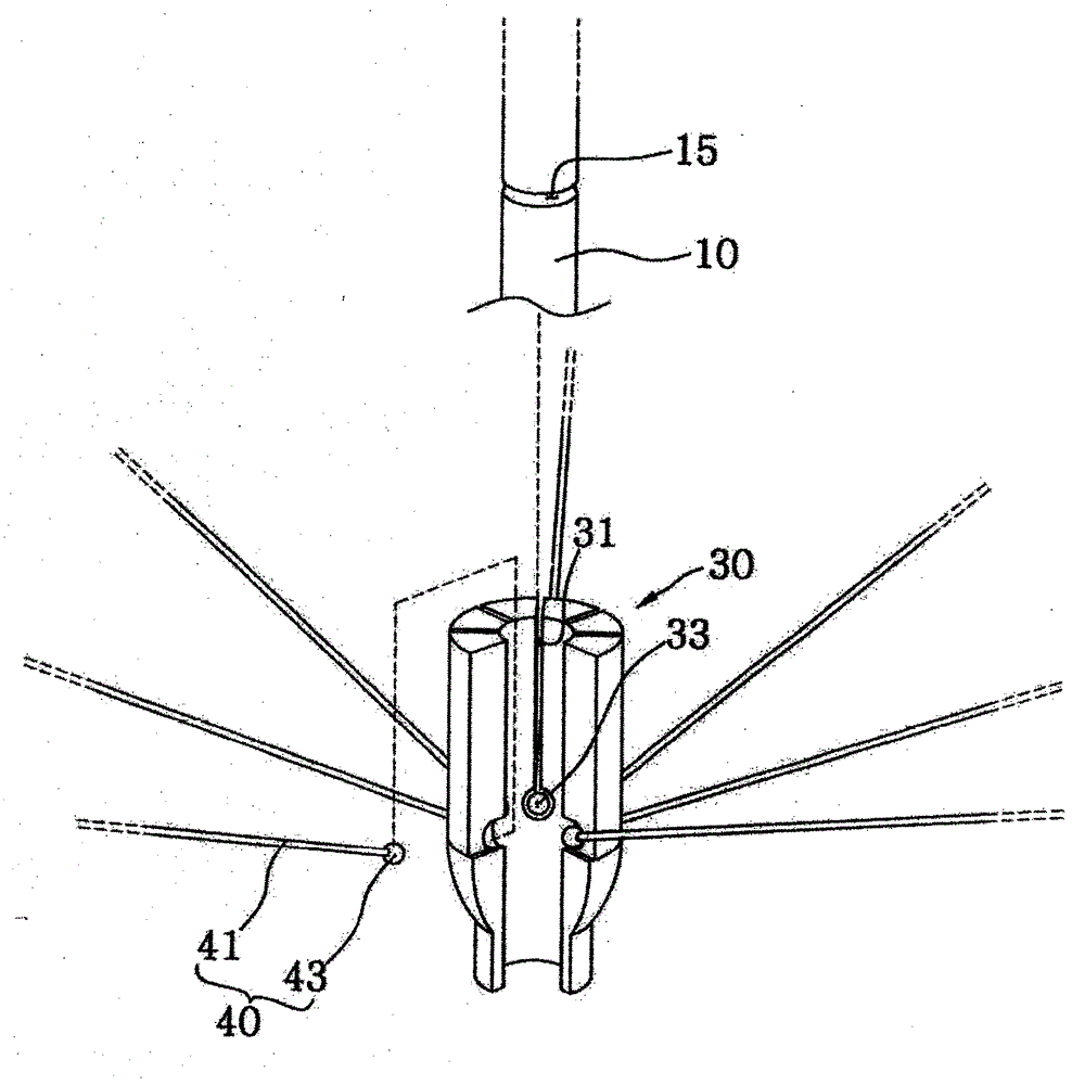 An umbrella that combines simple structure and does not rust for long-term use