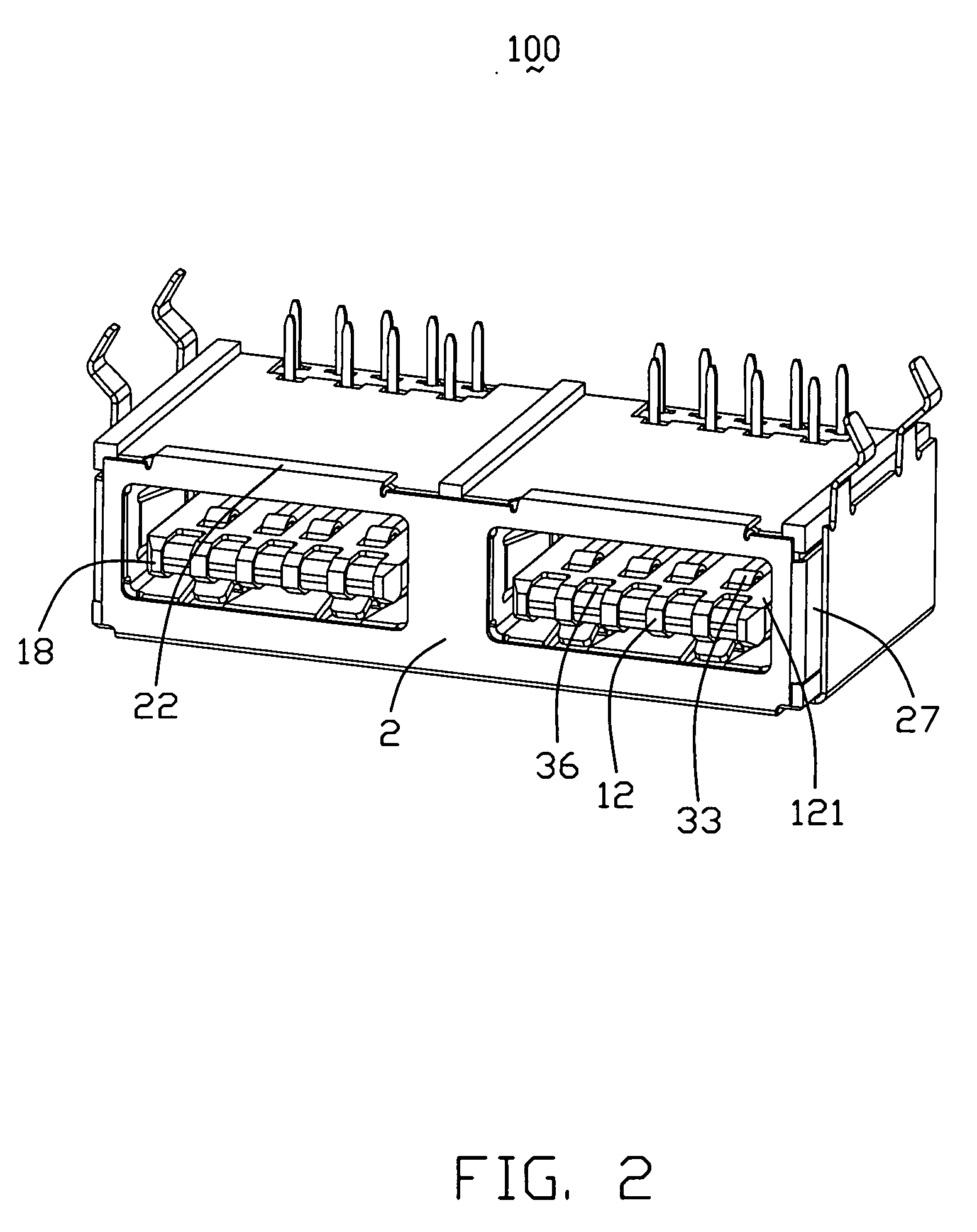 Electrical connector with improved contacts arrangement