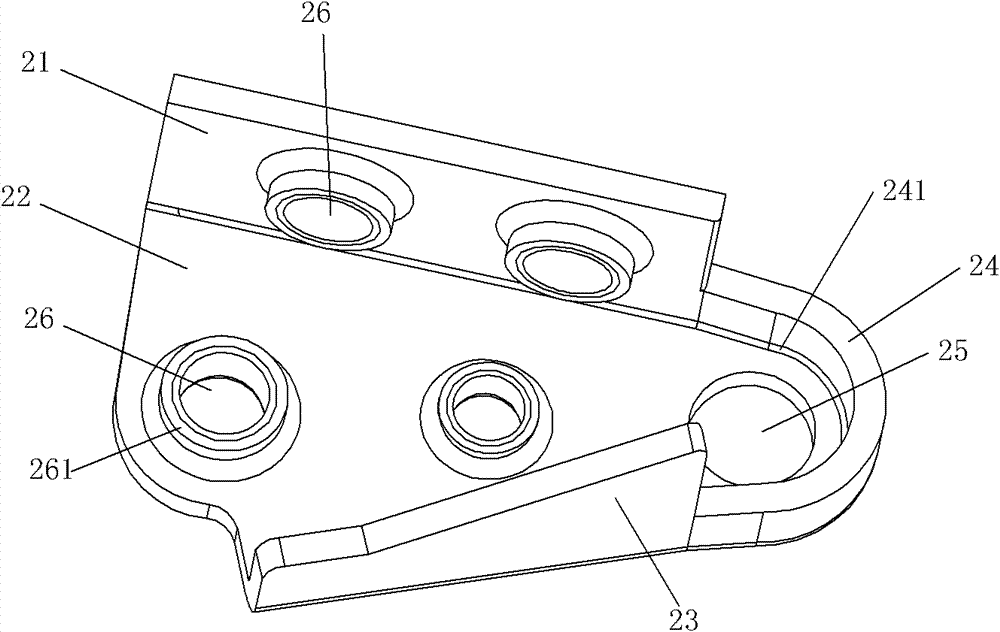 Welding-type jockey pulley base of stainless steel escalator step