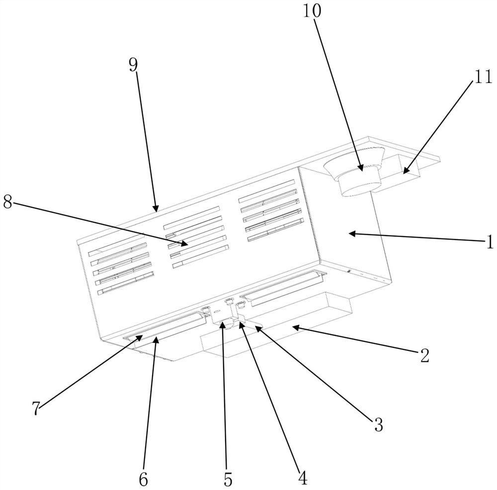 Multifunctional fog-loaded air curtain smoke prevention device