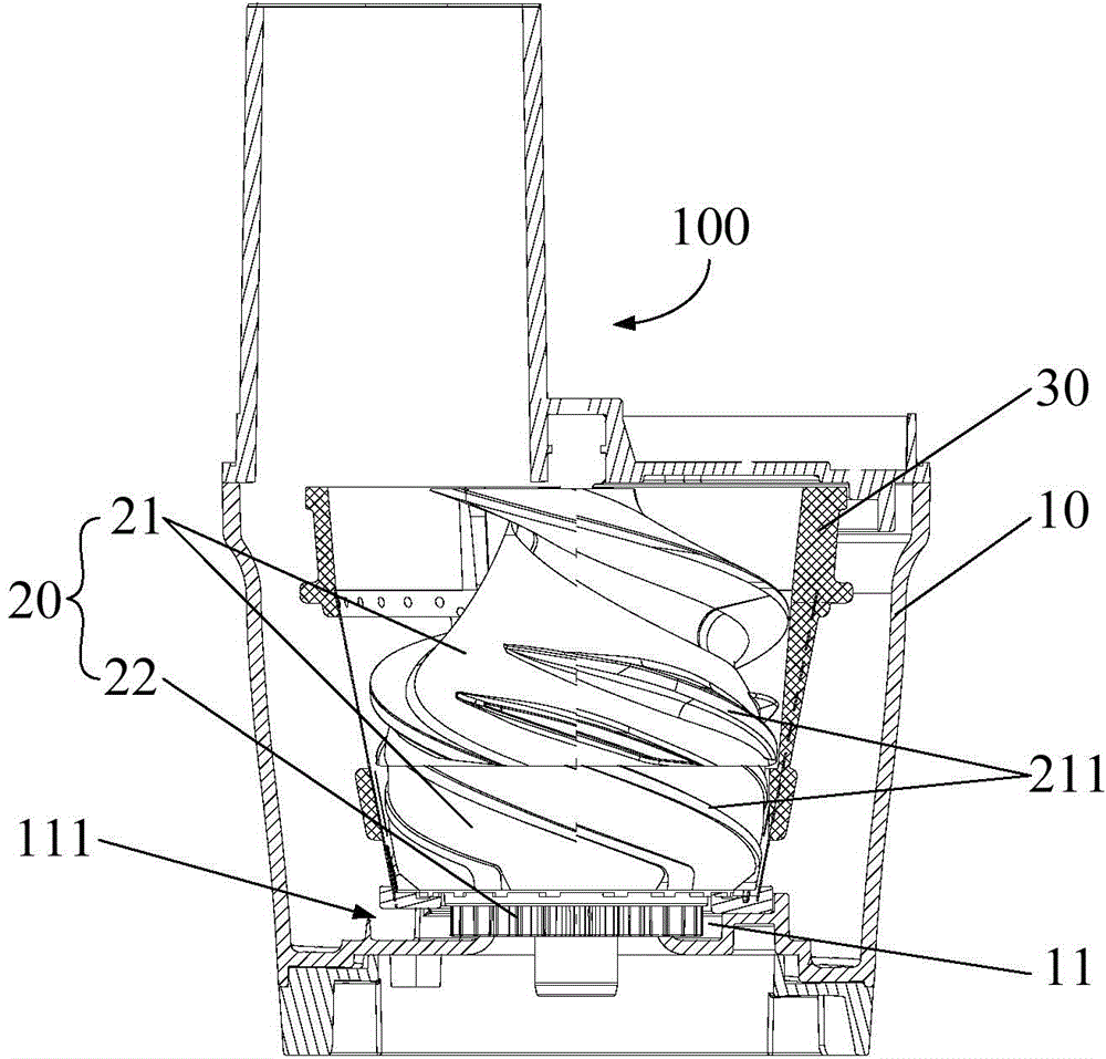 Screw extrusion-type juice extractor