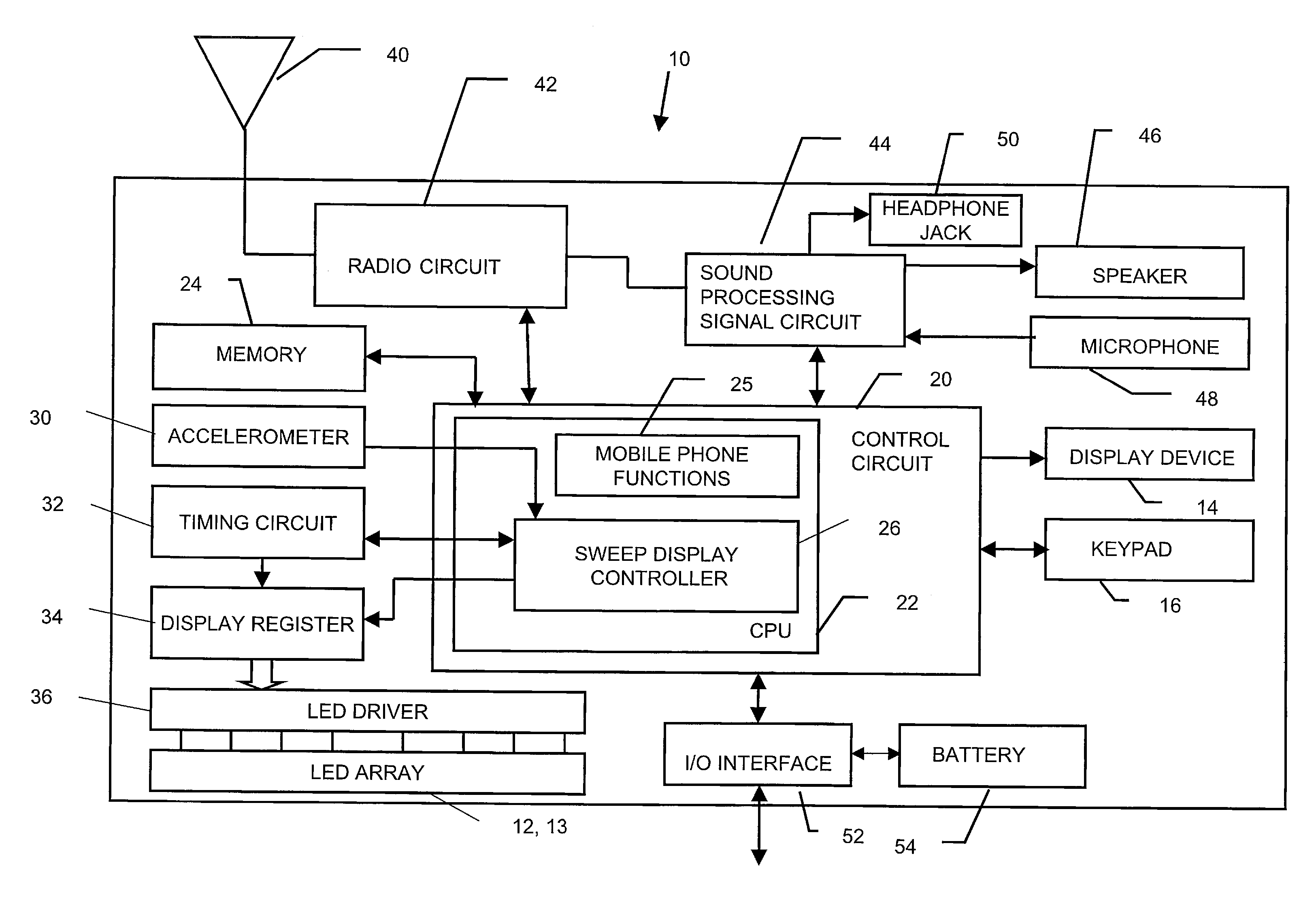 Optical display for portable electronic device