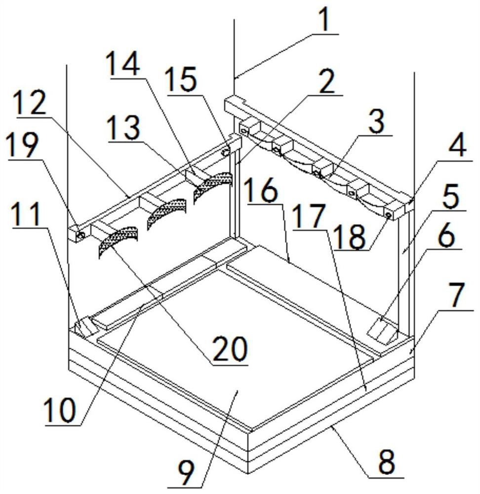 An emergency buffer frame for preventing falling damage in an elevator