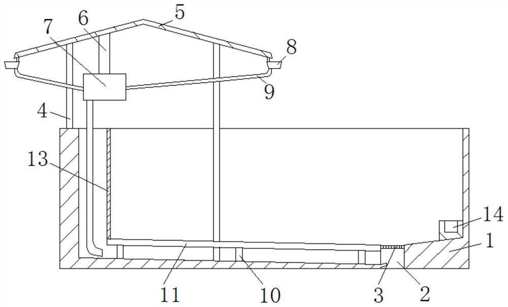 Live pig breeding pigpen facilitating excrement cleaning