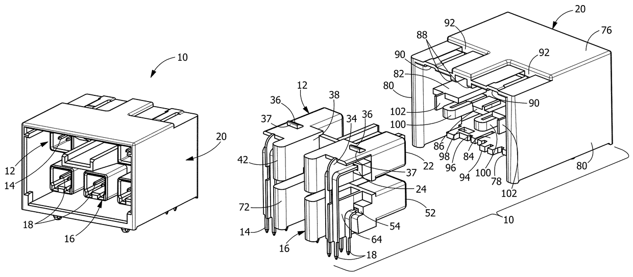 Modular electrical connector and method of assembly