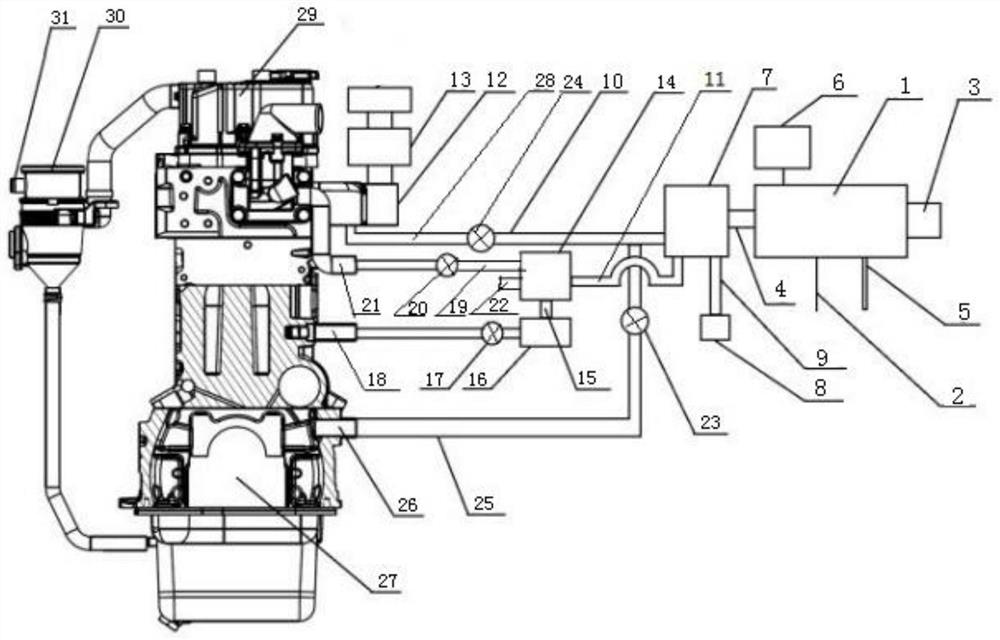 Engine inlet air, crankcase and anti-freezing solution preheating combined system and preheating method thereof