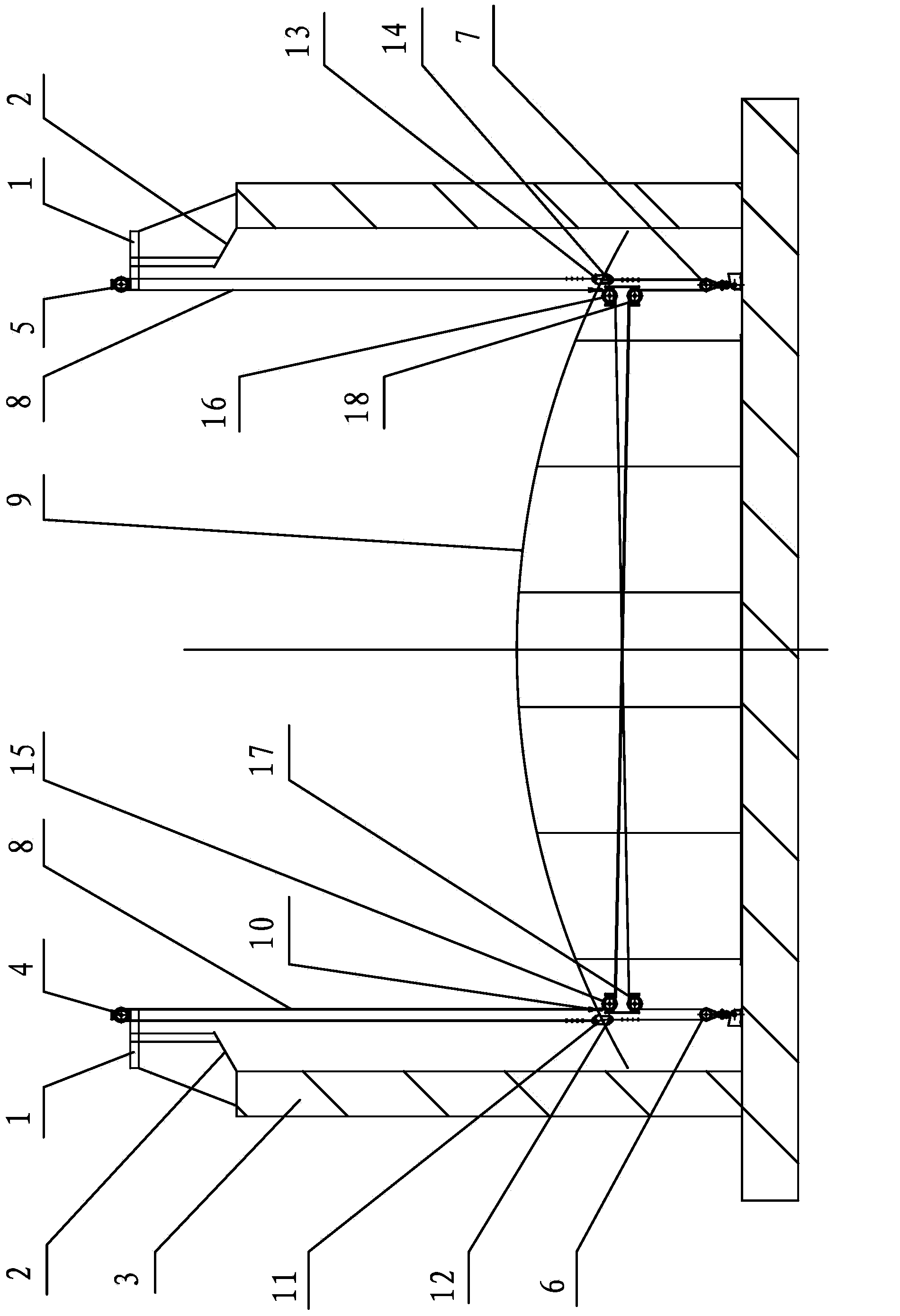 Automatic tank top balance air jacking method and jacking device for LNG storage tank