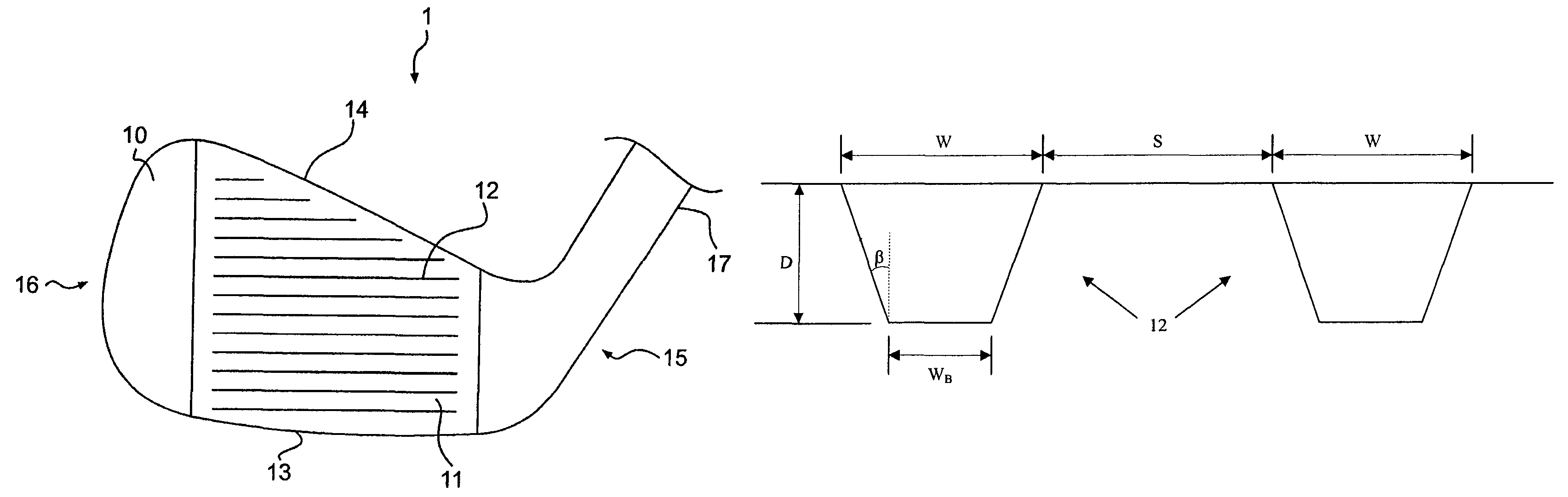 Golf club head groove configuration