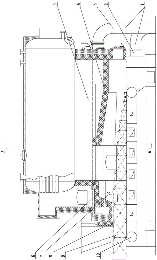 Bundling direct-burning type straw boiler