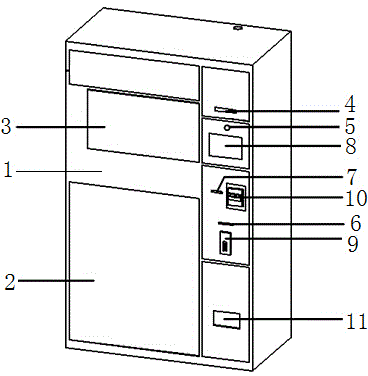 Collection type self-service express taking and pickup method and self-service express taking machine