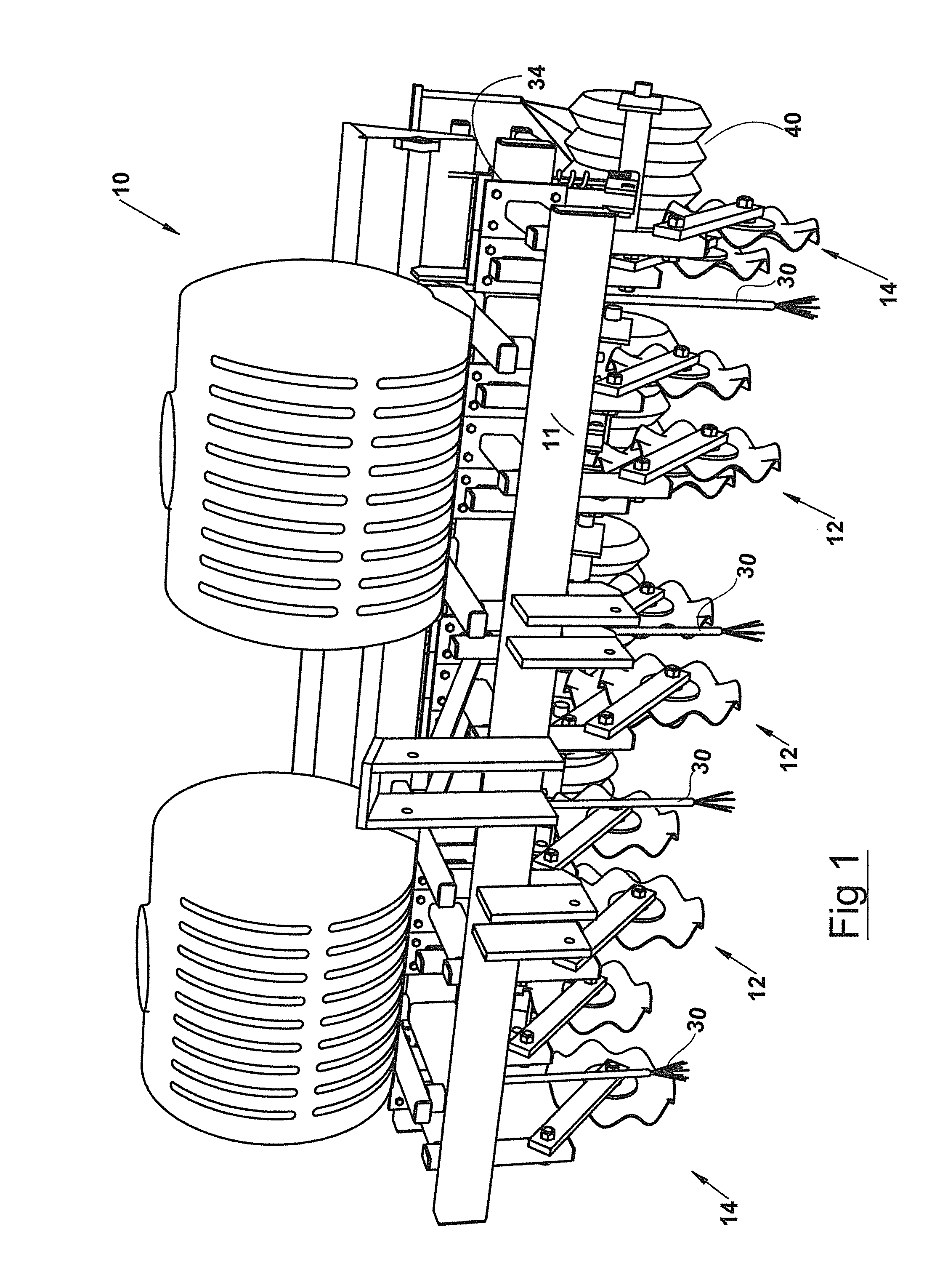 Apparatus and method for no-till inter-row simultaneous application of herbicide and fertilizer, soil preparation, and seeding of a cover crop in a standing crop