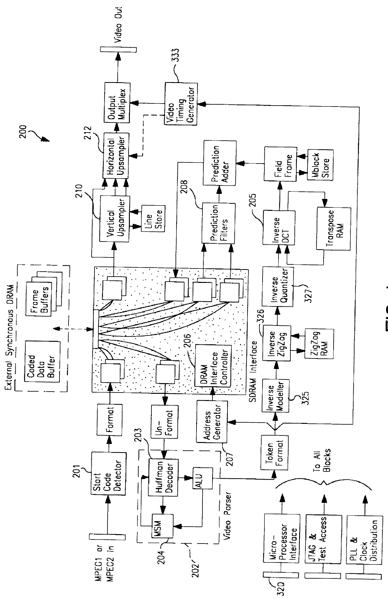 Method for addressing data having variable data width using a fixed number of bits for address and width defining fields