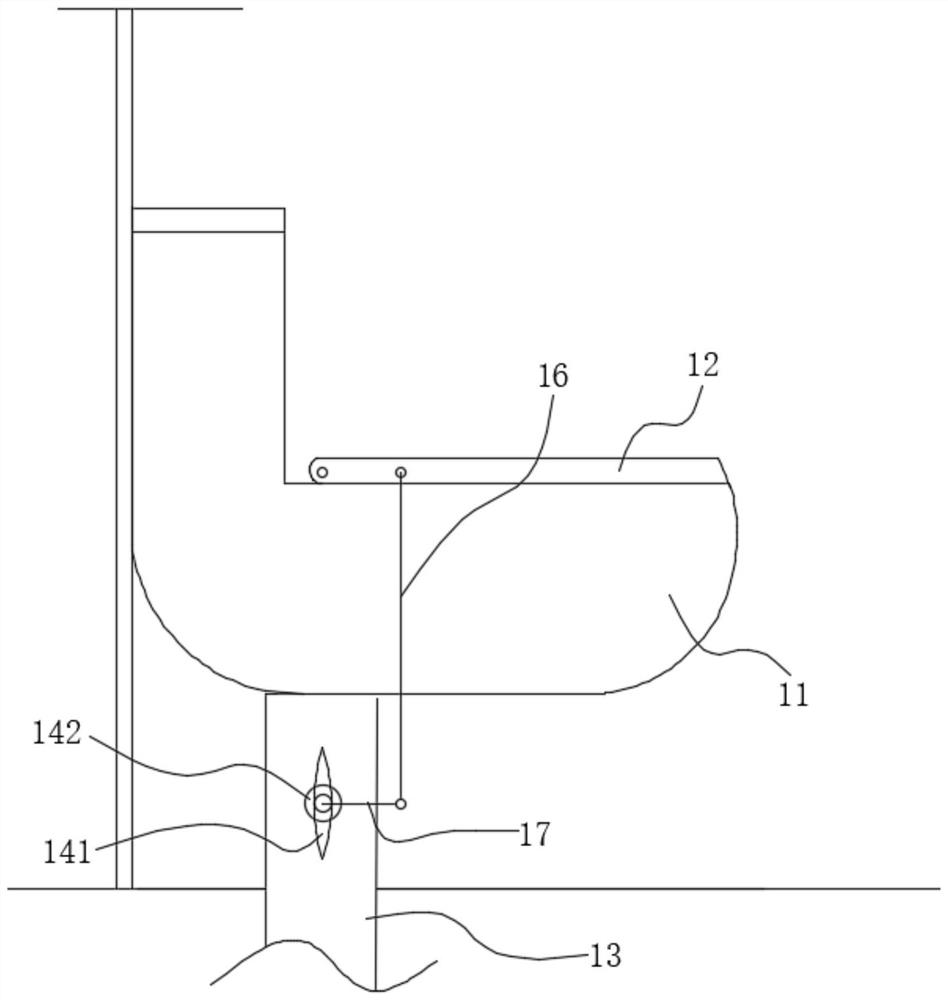 A sewage collection device and collection method for a saturation diving ship