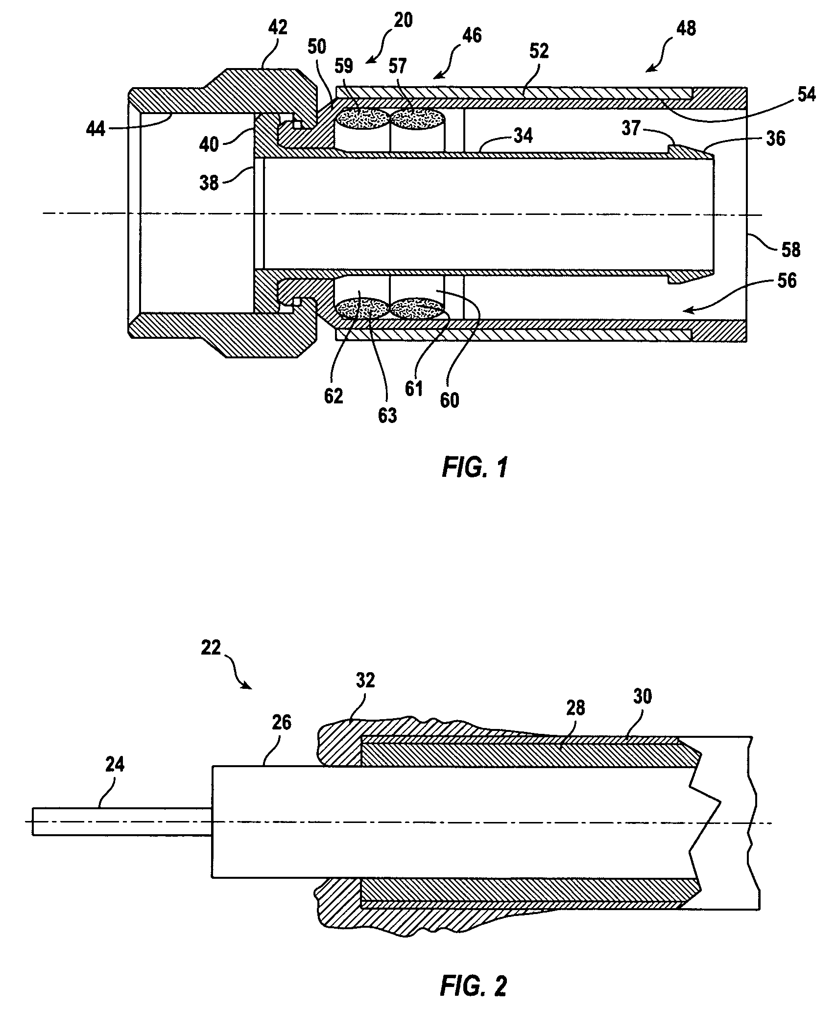 Chemically attached coaxial connector