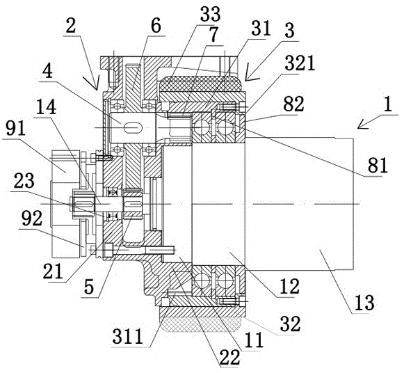 An electric horizontal driving wheel assembly