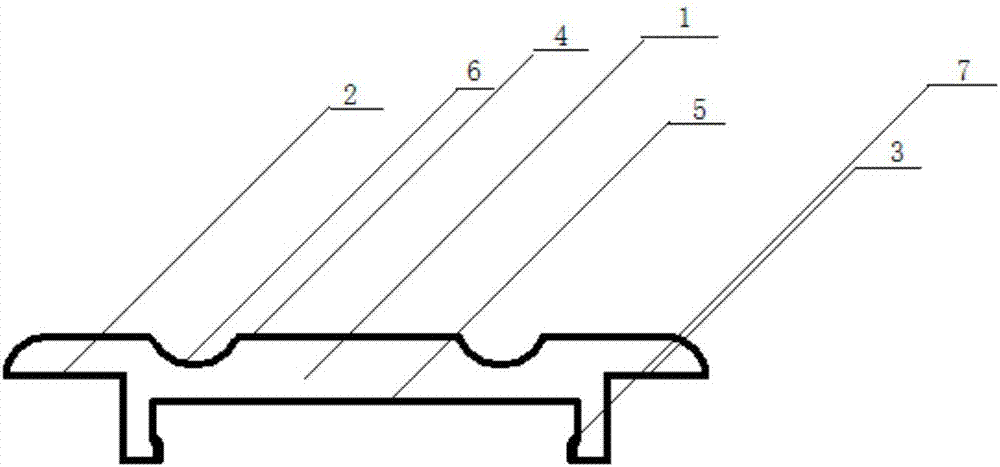 Bilateral buckle type stone powder pressed line provided with concave arc