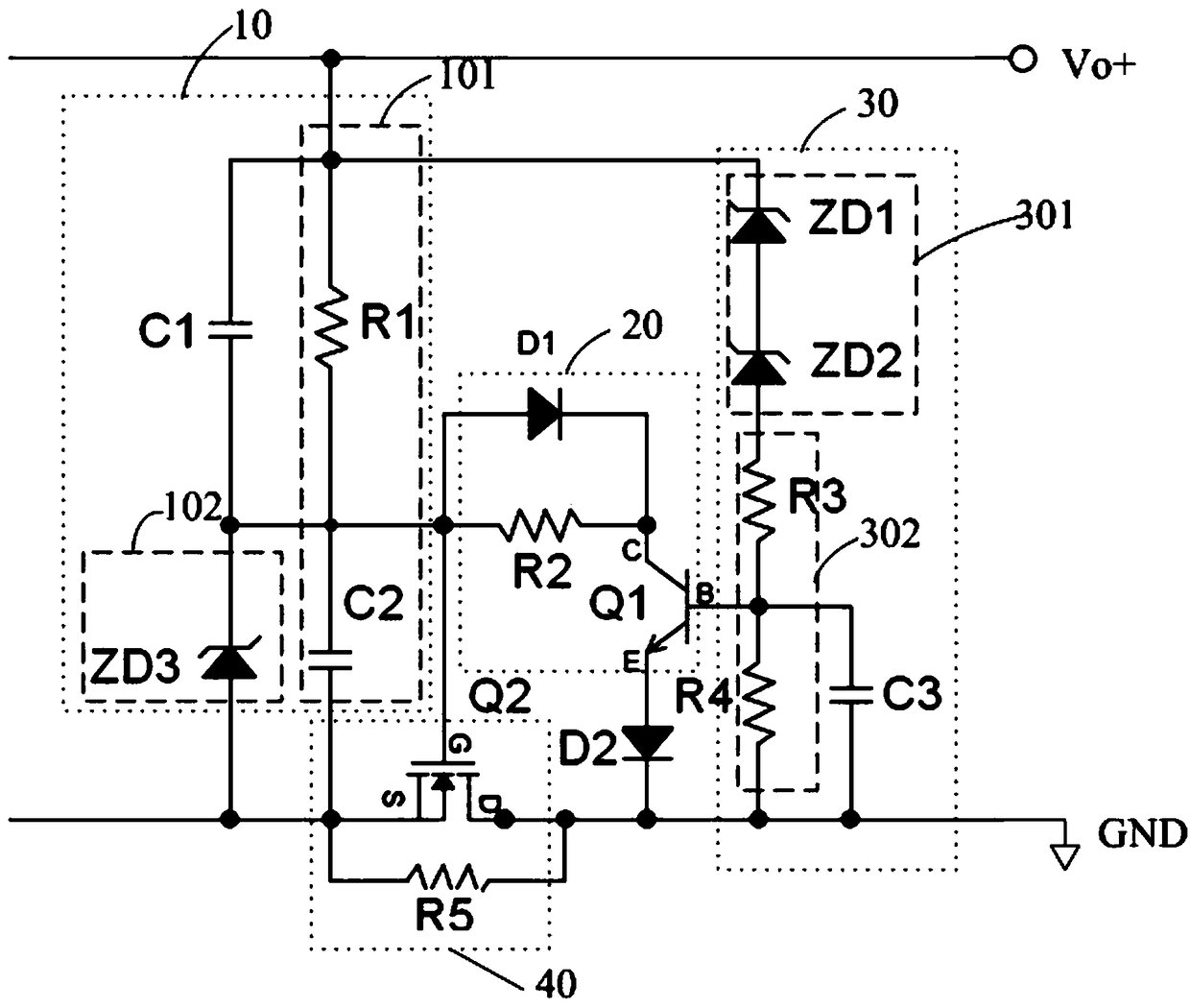 Aa control circuit and a power supply for suppressing surge voltage and current of a power supply