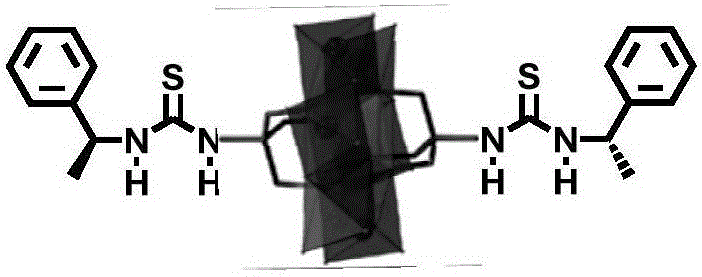 (R)-1-(1-phenethyl) thiourea modified Mn-Anderson type heteropolyacid catalyst as well as preparation method and application thereof