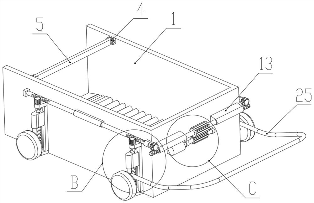 A mechanical lifting type construction machinery transfer device