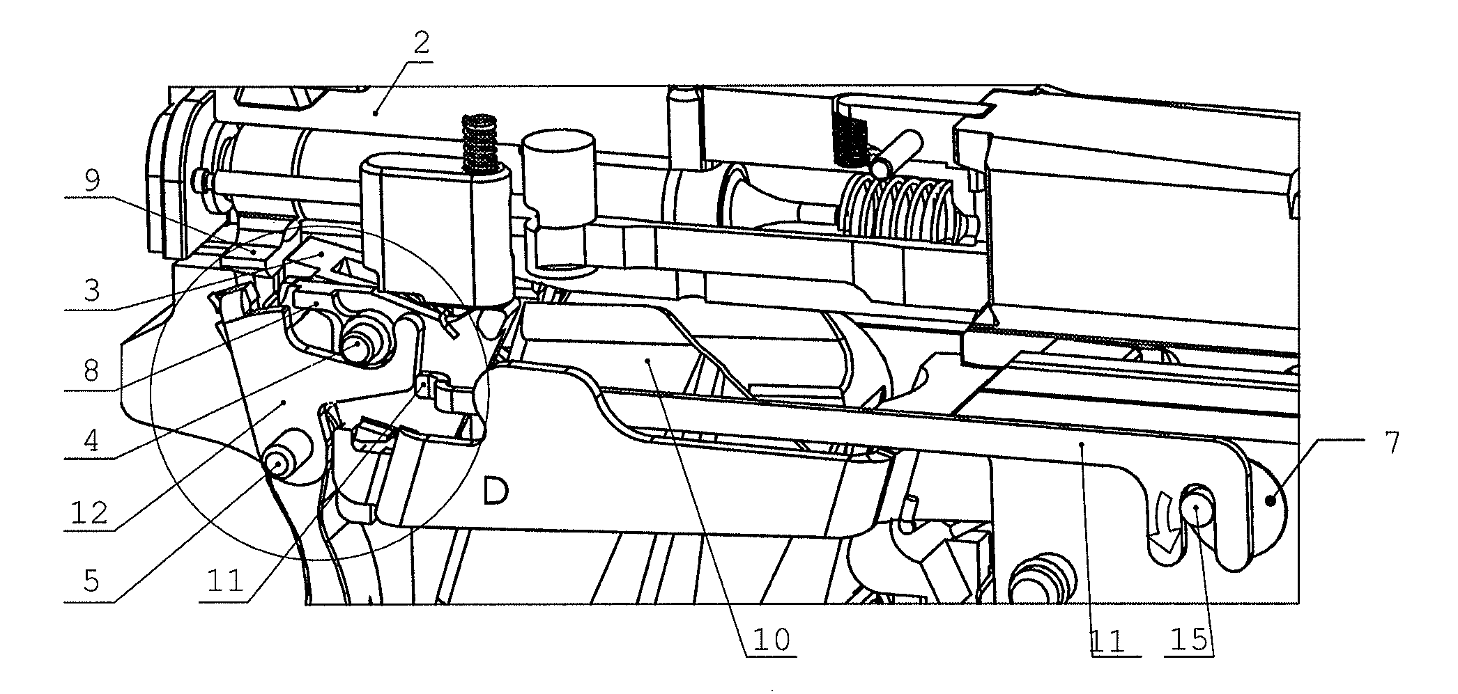 Mechanism for the disassembly of a handgun without triggering